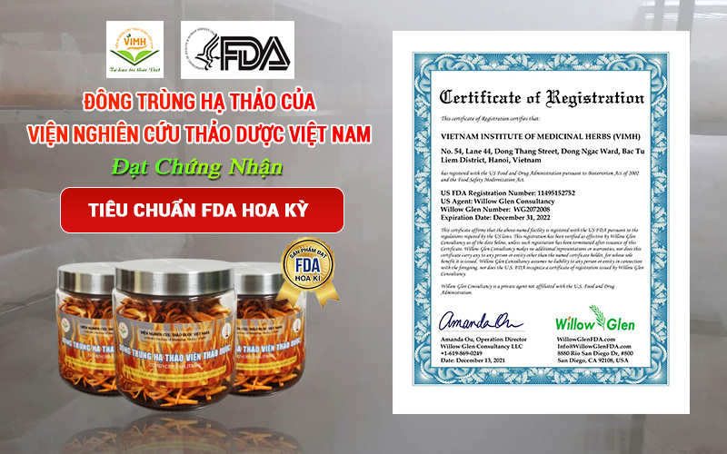 Viện Nghiên Cứu Thảo Dược Việt Nam - Được cấp giấy chứng nhận FDA 